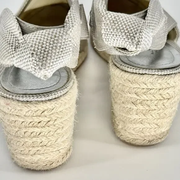 Ralph Lauren Helma Slingback Wedge Espadrilles Size 8.5 Coastal - Picture 6 of 9
